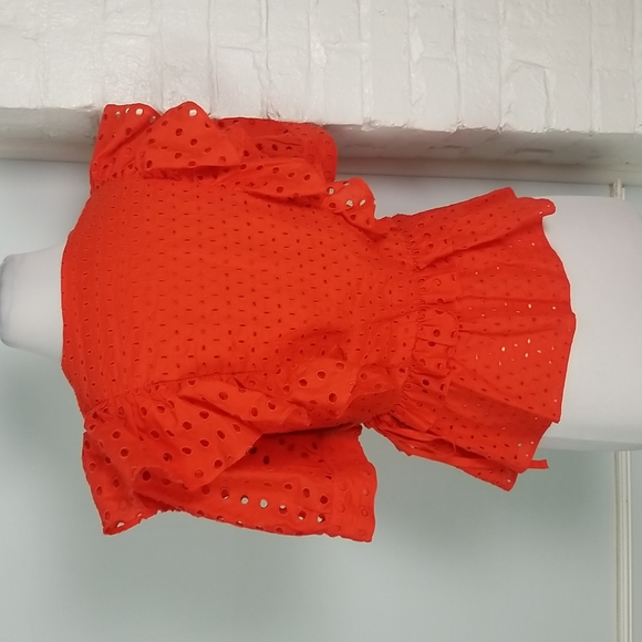 J. Crew eyelet ruffle wrap top - Picture 9 of 10